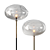 Elegant Blown Glass Floor Lamp 3D model small image 2