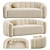 Vintage Channel-Tufted Deco Loveseat 3D model small image 1