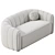 Vintage Channel-Tufted Deco Loveseat 3D model small image 4