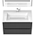 Uperwood Tanos 80 cm Bathroom Furniture Set 3D model small image 3