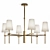 Elegant Brass Chandelier with Linen Shades 3D model small image 2