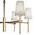 Elegant Brass Chandelier with Linen Shades 3D model small image 3