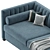 Striped Pull-Out Sofa Bed 3D model small image 4