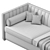 Striped Pull-Out Sofa Bed 3D model small image 7