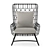 Sunbrella Outdoor Wing Chair in Black 3D model small image 2