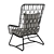 Sunbrella Outdoor Wing Chair in Black 3D model small image 3