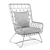 Sunbrella Outdoor Wing Chair in Black 3D model small image 4