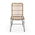 Hand-Woven Rattan Dining Chair 3D model small image 2