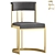 Elegant Black Velvet Dining Chair 3D model small image 1