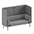 Haworth Cabana 2-Seater Modular Sofa 3D model small image 3