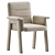 Elegant Velvet Upholstered Dining Chairs 3D model small image 1