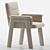 Elegant Velvet Upholstered Dining Chairs 3D model small image 2