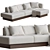 Brady Sectional Sofa in Blanc Boucle 3D model small image 1