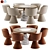 Modern Dining Set: Flair Chair & Marilyn Table 3D model small image 1