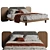 Stylish MOOZA Monarch Bed 3D model small image 1