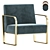 Luxury Leather Brass Armchair 3D model small image 1