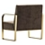 Luxury Leather Brass Armchair 3D model small image 5