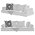 Cozy Window Seat Cushion Set 3D model small image 3