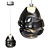 OMAM Black Pendant Light 710mm 3D model small image 5