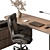 Executive Office Desk - Premium Design 3D model small image 3