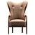 Stylish Leather Accent Chair 3D model small image 3