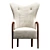 Stylish Leather Accent Chair 3D model small image 4