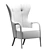 Stylish Leather Accent Chair 3D model small image 5