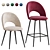 Megan Velvet Chair & Barstool 3D model small image 1