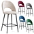 Megan Velvet Chair & Barstool 3D model small image 4