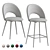 Megan Velvet Chair & Barstool 3D model small image 6