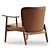 Luxury Troubadour Saddle Leather Armchair 3D model small image 3