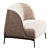 Elegant Velvet Lounge Chair 3D model small image 3