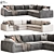 Dawson Grey Cream Sectional Sofa 3D model small image 1