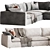 Dawson Grey Cream Sectional Sofa 3D model small image 3