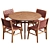 Safavieh Taika Woven Leather & Ash Dining Set 3D model small image 4