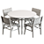 Safavieh Taika Woven Leather & Ash Dining Set 3D model small image 5