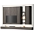 Modern TV Wall Unit with Rounded Corners 3D model small image 1