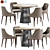 Modern Dining Set: Alaton Chair & Grid Table 3D model small image 1