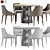 Modern Dining Set: Alaton Chair & Grid Table 3D model small image 5