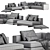 Sleek View Modular Sofa Design 3D model small image 5