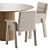 Modern Dining Set in White 3D model small image 4