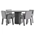 Modern Dining Set in White 3D model small image 5