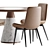 Modern Dining Set 113 Wood/Marble 3D model small image 5