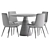 Modern Dining Set 113 Wood/Marble 3D model small image 6