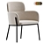 Sleek Azalea Brown Dining Chair 3D model small image 1