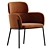 Sleek Azalea Brown Dining Chair 3D model small image 2