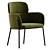 Sleek Azalea Brown Dining Chair 3D model small image 3