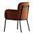 Sleek Azalea Brown Dining Chair 3D model small image 6