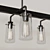 Sleek Modern 6-Light Pendant Chandelier 3D model small image 3