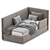 Chic Slipp Bed in Velvet 3D model small image 2